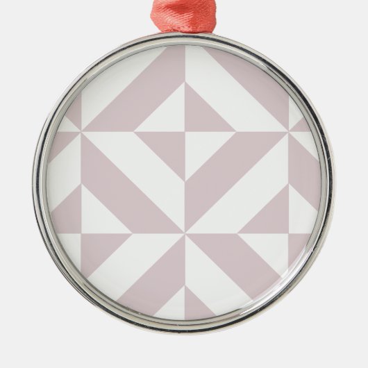 Lilac Lila Geometric Deko Cube Pattern Silbernes Ornament (Vorne)