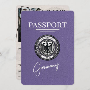 Lilac Lila Germany Passport Save the Date