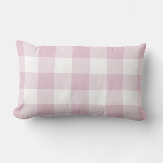 Lilac Lila Gingham Muster geprüft Kissen Für Draußen (Vorderseite)
