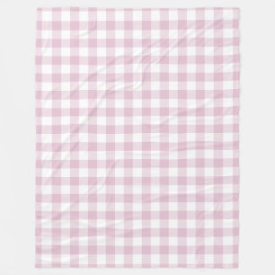 Lilac Lila Gingham Pattern Fleecedecke