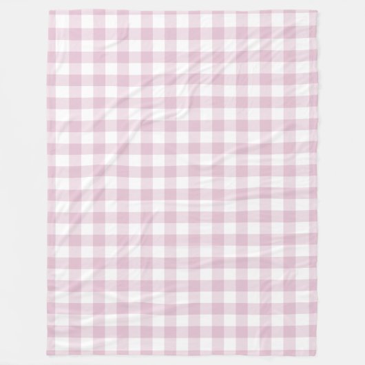 Lilac Lila Gingham Pattern Fleecedecke (Vorderseite)