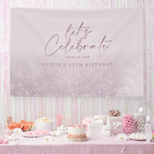 Lilac lila Glitzer Banner (Party)