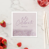 Lilac lila Glitzer elegant Geburtstag schön Serviette (Beispiel)