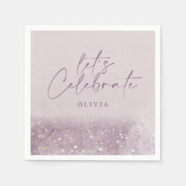 Lilac lila Glitzer elegant Geburtstag schön Serviette