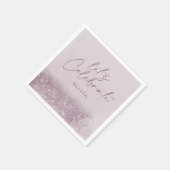 Lilac lila Glitzer elegant Geburtstag schön Serviette (Ecke)