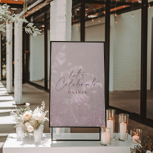 Lilac lila Glitzer Eleganter Geburtstagsbrunch-Chi Fotodruck