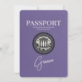 Lilac Lila Greece Passport Save the Date Card (Vorderseite)