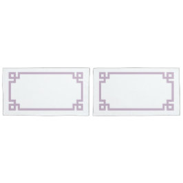 Lilac Lila griechische Schlüsselgrenzengröße Kissenbezug