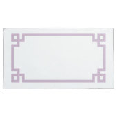 Lilac Lila griechische Schlüsselgrenzengröße Kissenbezug (Vorderseite-Rechts)