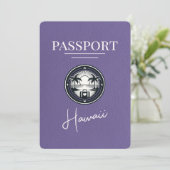 Lilac Lila Hawaii Passport Save the Date (Stehend Vorderseite)