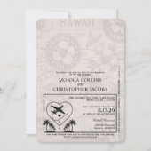 Lilac Lila Hawaii Passport Wedding Einladung (Vorderseite)