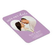 Lilac Lila Heart Foto Wedding Save the Date Magnet (Rechte Seite)