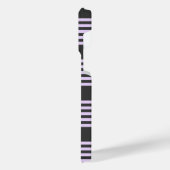 Lilac-lila-Holzkohle-Fünf-Streifen iPhone Hülle (Linke Seite)