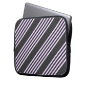 Lilac-lila-Holzkohle-Fünf-Streifen Laptopschutzhülle (Vorderseite Links)