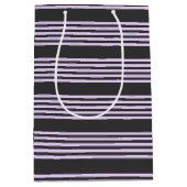 Lilac-lila-Holzkohle-Fünf-Streifen Mittlere Geschenktüte (Vorderseite)