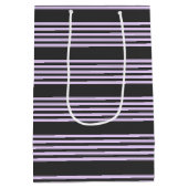 Lilac-lila-Holzkohle-Fünf-Streifen Mittlere Geschenktüte (Rückseite)