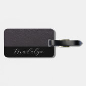 Lilac Lila Imitate Leather Texturschrift Custom Gepäckanhänger (Rückseite horizontal)