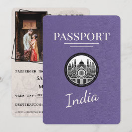Lilac Lila India Passport Save the Date