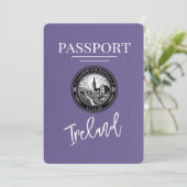 Lilac Lila Ireland Passport Save the Date (Stehend Vorderseite)