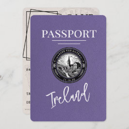Lilac Lila Ireland Passport Save the Date