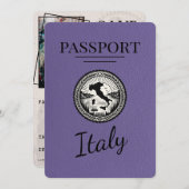 Lilac Lila Italy Passport Save The Date (Vorne/Hinten)