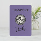 Lilac Lila Italy Passport Save The Date (Stehend Vorderseite)