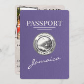 Lilac Lila Jamaica Passport Save the Date (Vorne/Hinten)