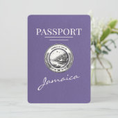 Lilac Lila Jamaica Passport Save the Date (Stehend Vorderseite)