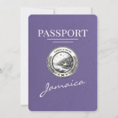 Lilac Lila Jamaica Passport Save the Date (Vorderseite)