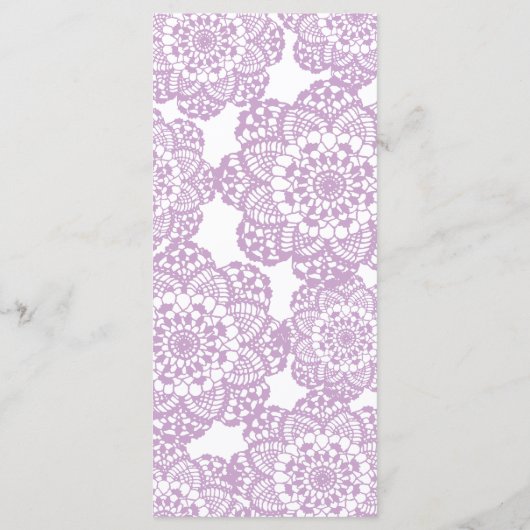 Lilac Lila Lace Doily Wedding Program Programm (Rückseite)