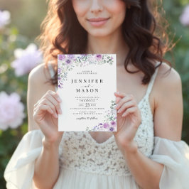 Lilac Lila Lavender Floral Wedding Einladung