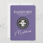 Lilac Lila Maldives Passport Save the Date (Vorderseite)