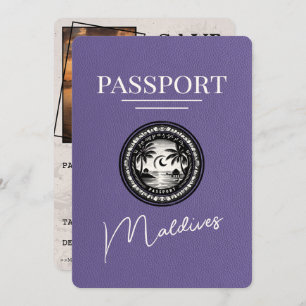 Lilac Lila Maldives Passport Save the Date