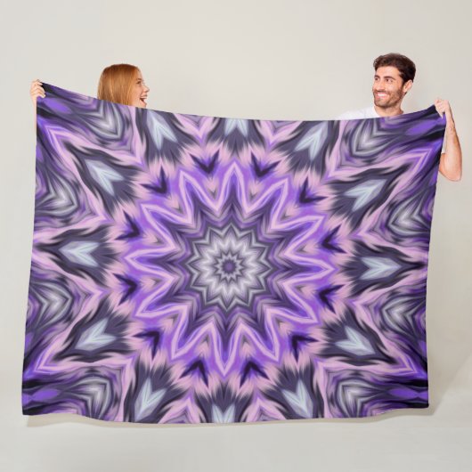 Lilac lila Mandala Fleecedecke (Beispiel)
