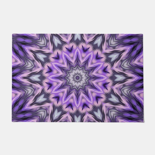 Lilac lila Mandala Fußmatte (Vorderseite)
