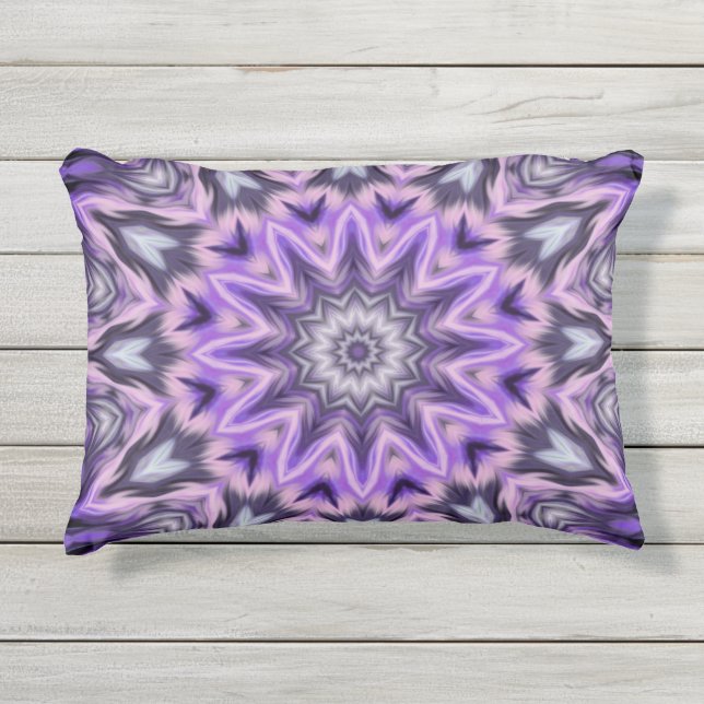 Lilac lila Mandala Kissen Für Draußen (Vorderseite)