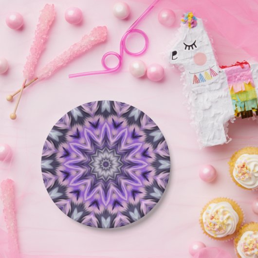 Lilac lila Mandala Pappteller (Party)