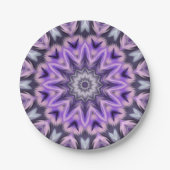 Lilac lila Mandala Pappteller (Vorderseite)