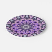 Lilac lila Mandala Pappteller (Schrägansicht)
