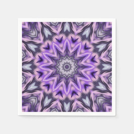 Lilac lila Mandala Serviette (Vorderseite)