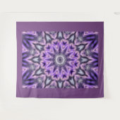 Lilac lila Mandala Wandteppich (Vorderseite (Horizontal))