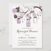 Lilac Lila Mason Jars Probe Dinner Einladung (Vorderseite)