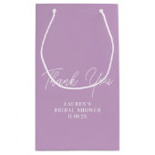 Lilac Lila Minimalistisches Brautparty Vielen Dank Kleine Geschenktüte (Rückseite)