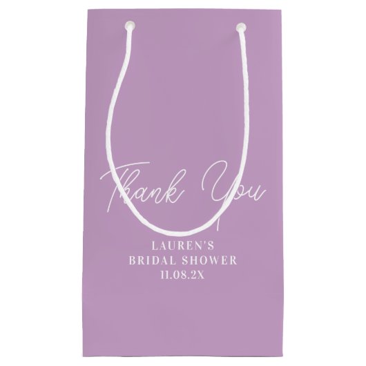 Lilac Lila Minimalistisches Brautparty Vielen Dank Kleine Geschenktüte (Vorderseite)