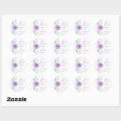 Lilac Lila Minze Floral Wedding Stickers (Blatt)