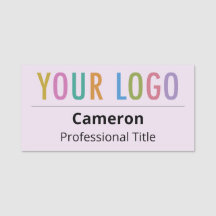 Lilac Lila Mitarbeiter Name Tag Firmenlogo Magneti