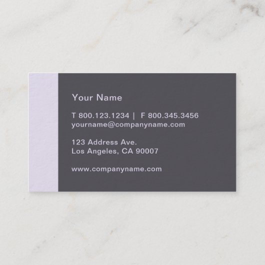 Lilac Lila Modern Visitenkarte (Rückseite)