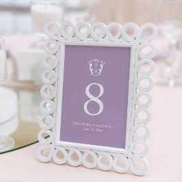 Lilac Lila Monogram Wedding Tischnummer Cards