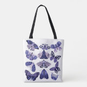 Lilac Lila Moth und Butterfly Tasche (Rückseite)