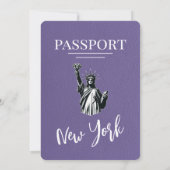 Lilac Lila New York City Passport Wedding Einladung (Rückseite)